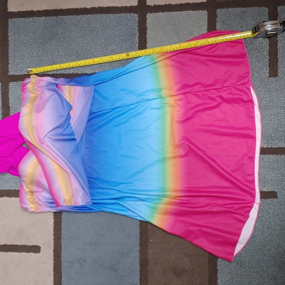 Cover Up and Dress Swimsuit Rainbow Ombre Bra Top NWOT XL - Picture 13 of 14